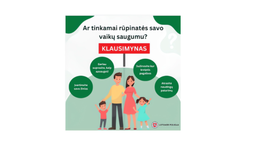 Dėl vaikų saugumo klausimyno tėvams